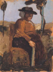 Study of Seated Dreebeen in the Garden